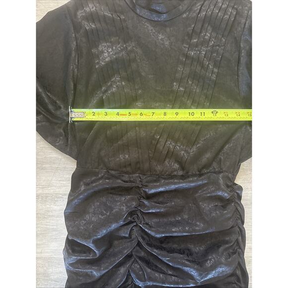 Hunter Bell Victorian Gothic Ariana Ruched Black Dress 8 Vintage Inspired - Picture 6 of 9